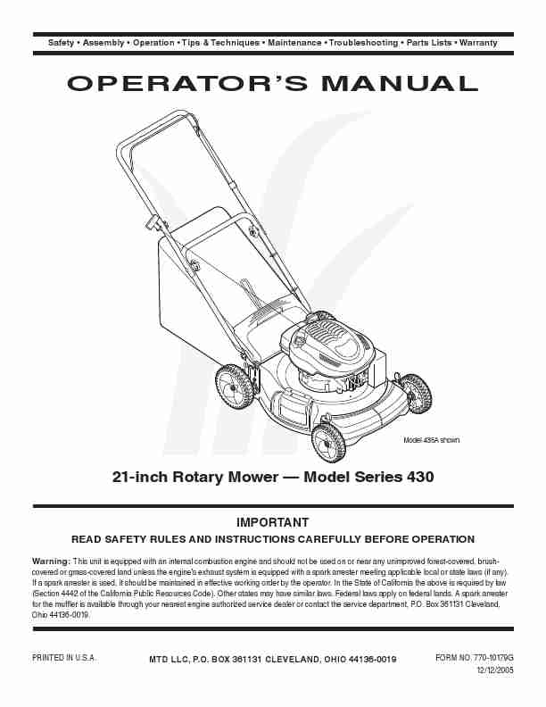 MTD Lawn Mower Series 430-page_pdf